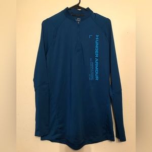 Under Armour Blue Long Sleeve Heat Gear Fitted Shirt Medium NWOT